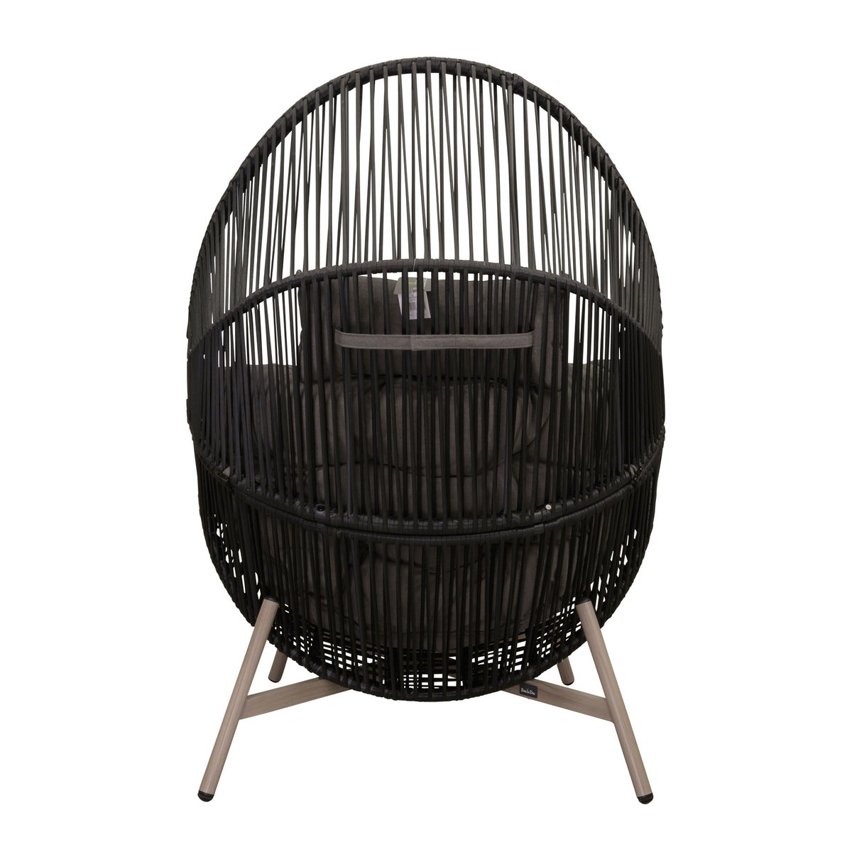 Stoel ei en voet Cadzand zwart met kussen Stoel ei en voet Cadzand zwart met kussen