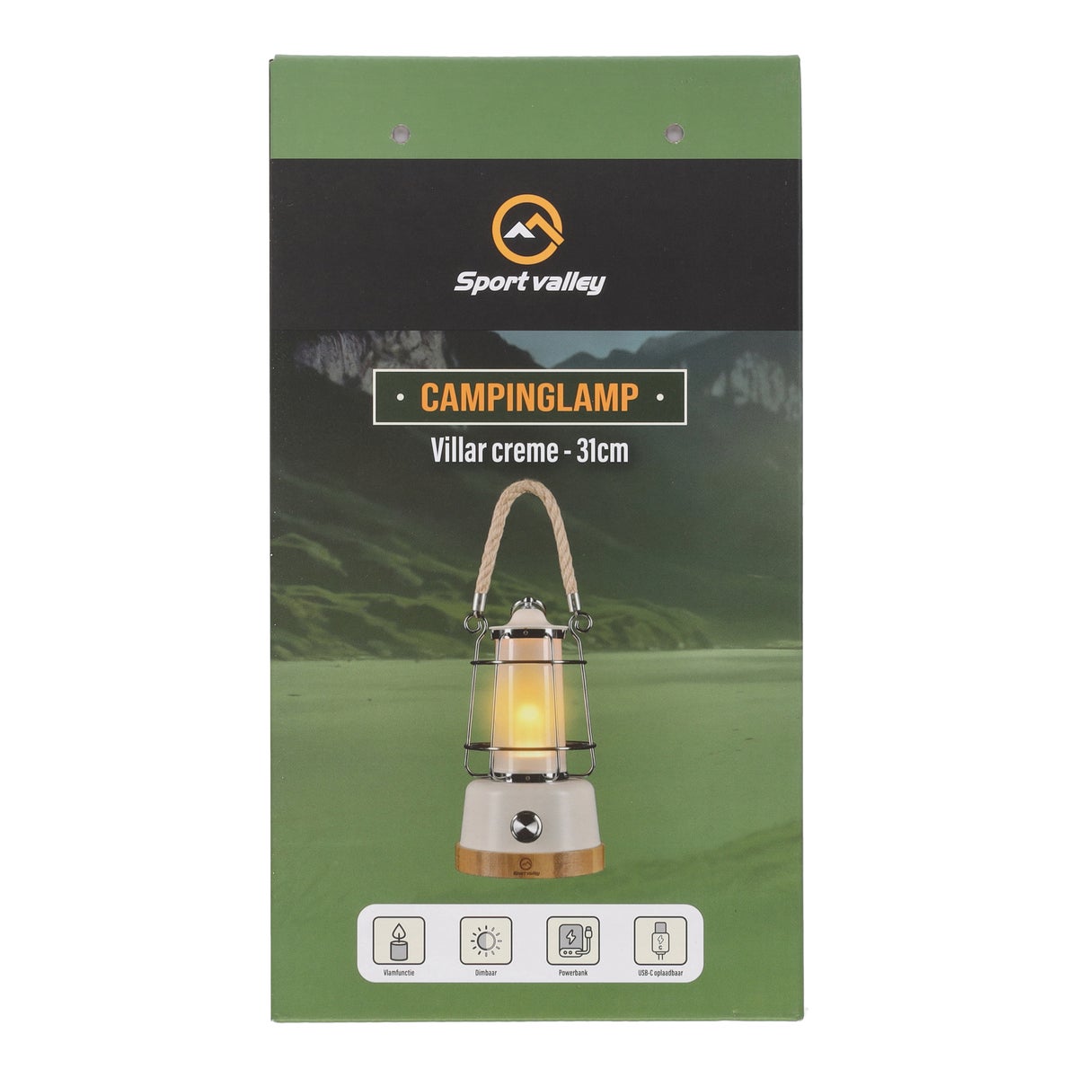 Campinglamp oplaadbaar Villar creme 31 cm Campinglamp oplaadbaar Villar creme 31 cm