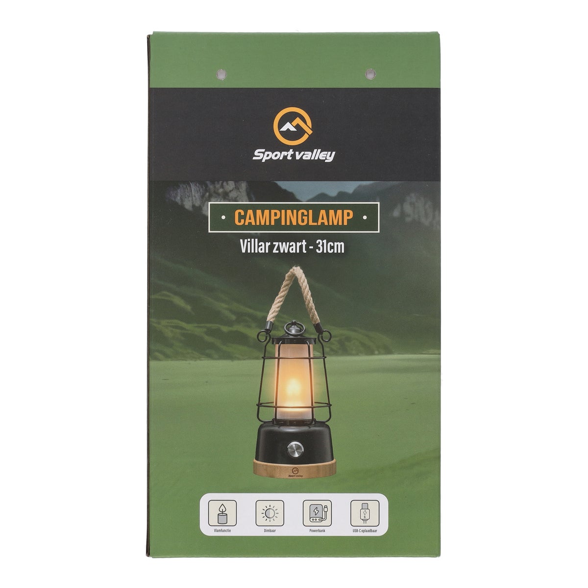 Campinglamp oplaadbaar Villar zwart 31 cm Campinglamp oplaadbaar Villar zwart 31 cm