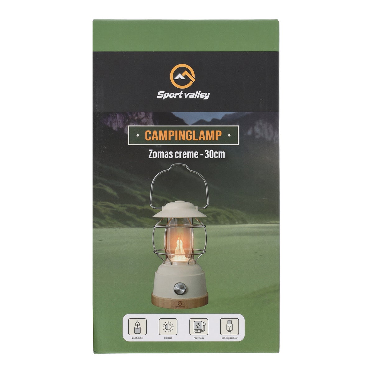 Campinglamp oplaadbaar Zomas creme 30 cm Campinglamp oplaadbaar Zomas creme 30 cm
