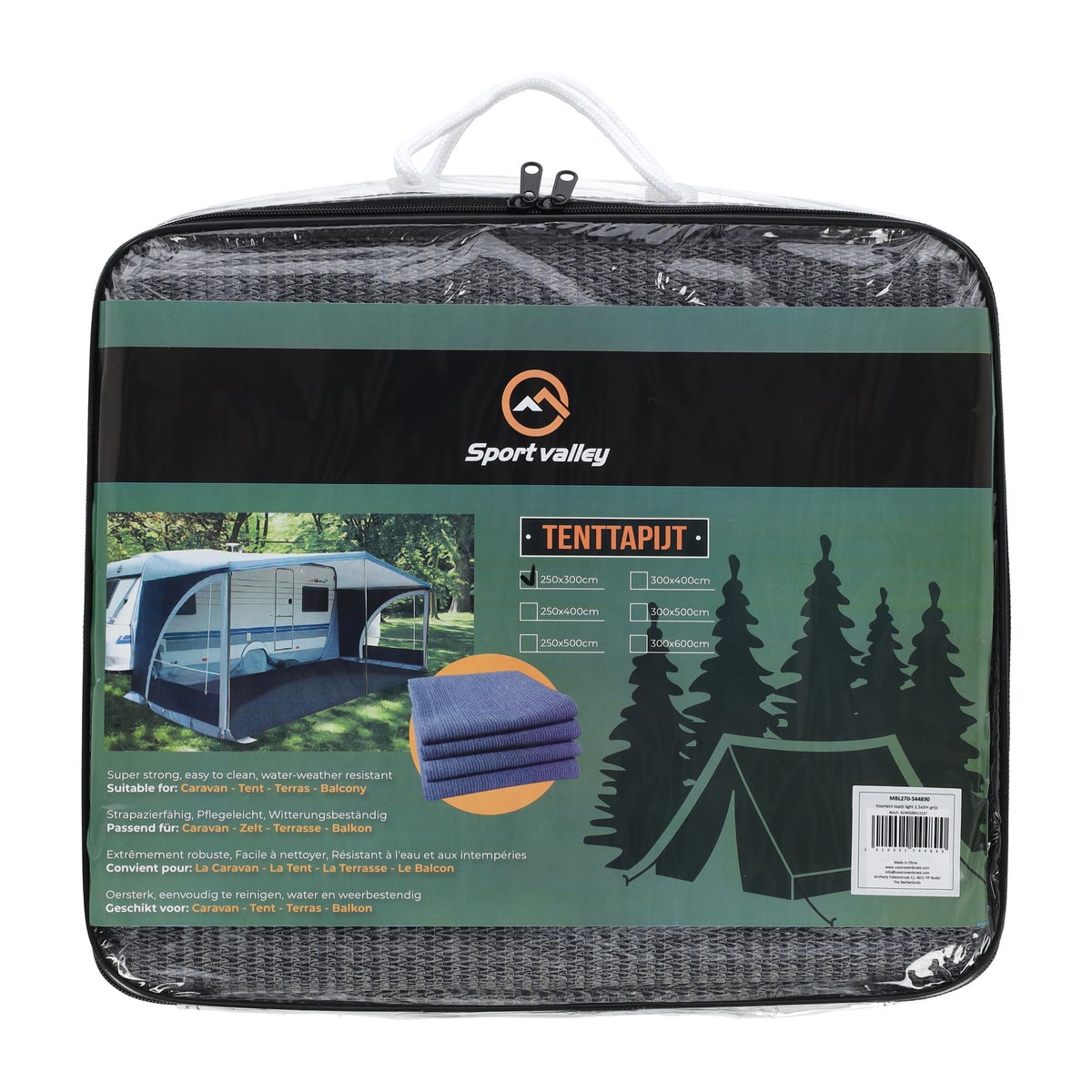 Voortent tapijt light 2.5 x 3 m grijs Voortent tapijt light 2.5 x 3 m grijs