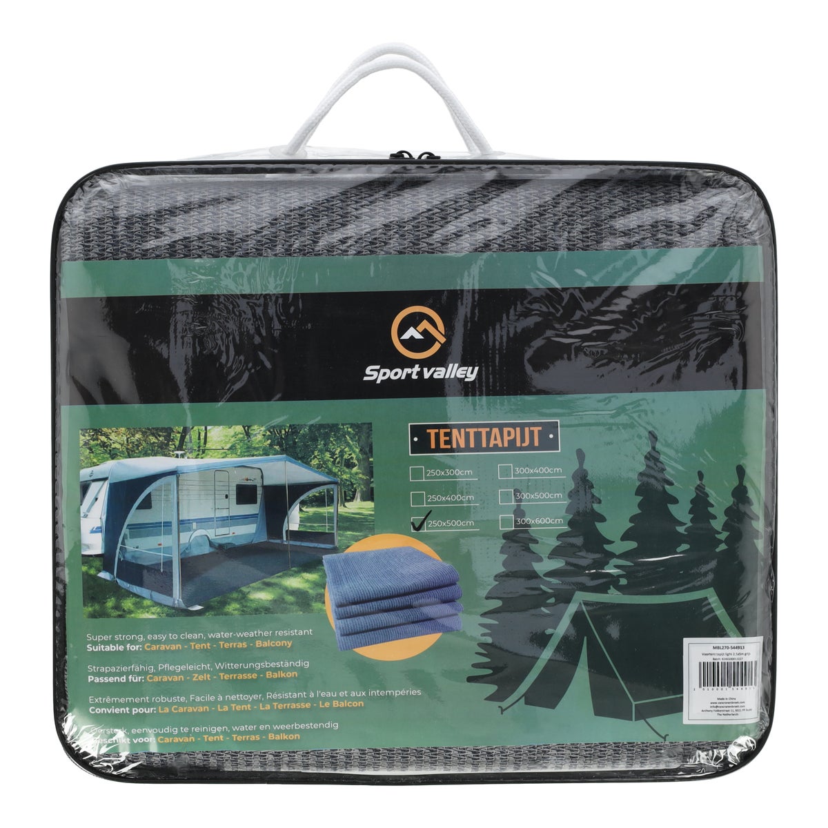 Voortent tapijt light 2.5x5m grijs Voortent tapijt light 2.5x5m grijs