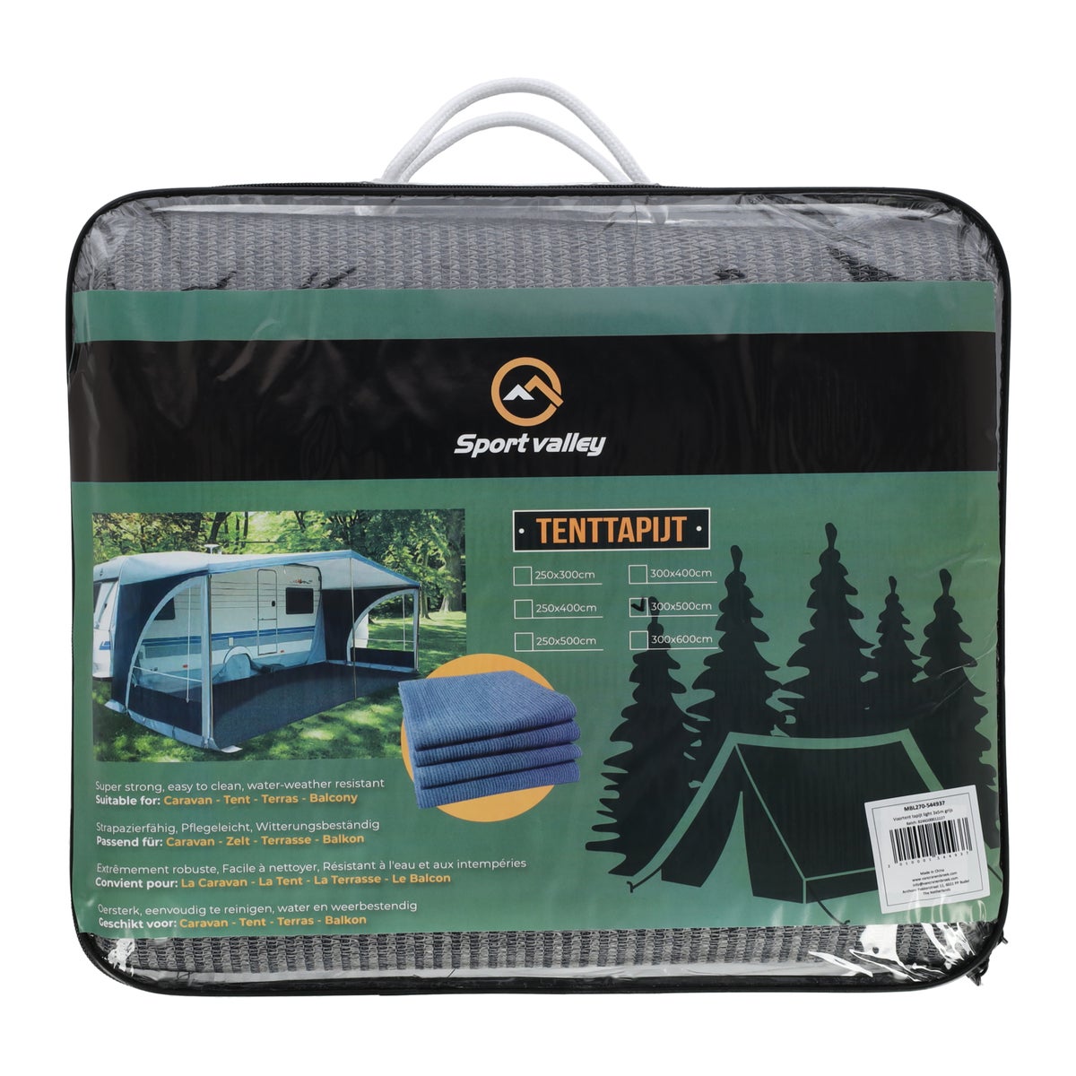 Voortent tapijt light 3 x 5 m grijs Voortent tapijt light 3 x 5 m grijs