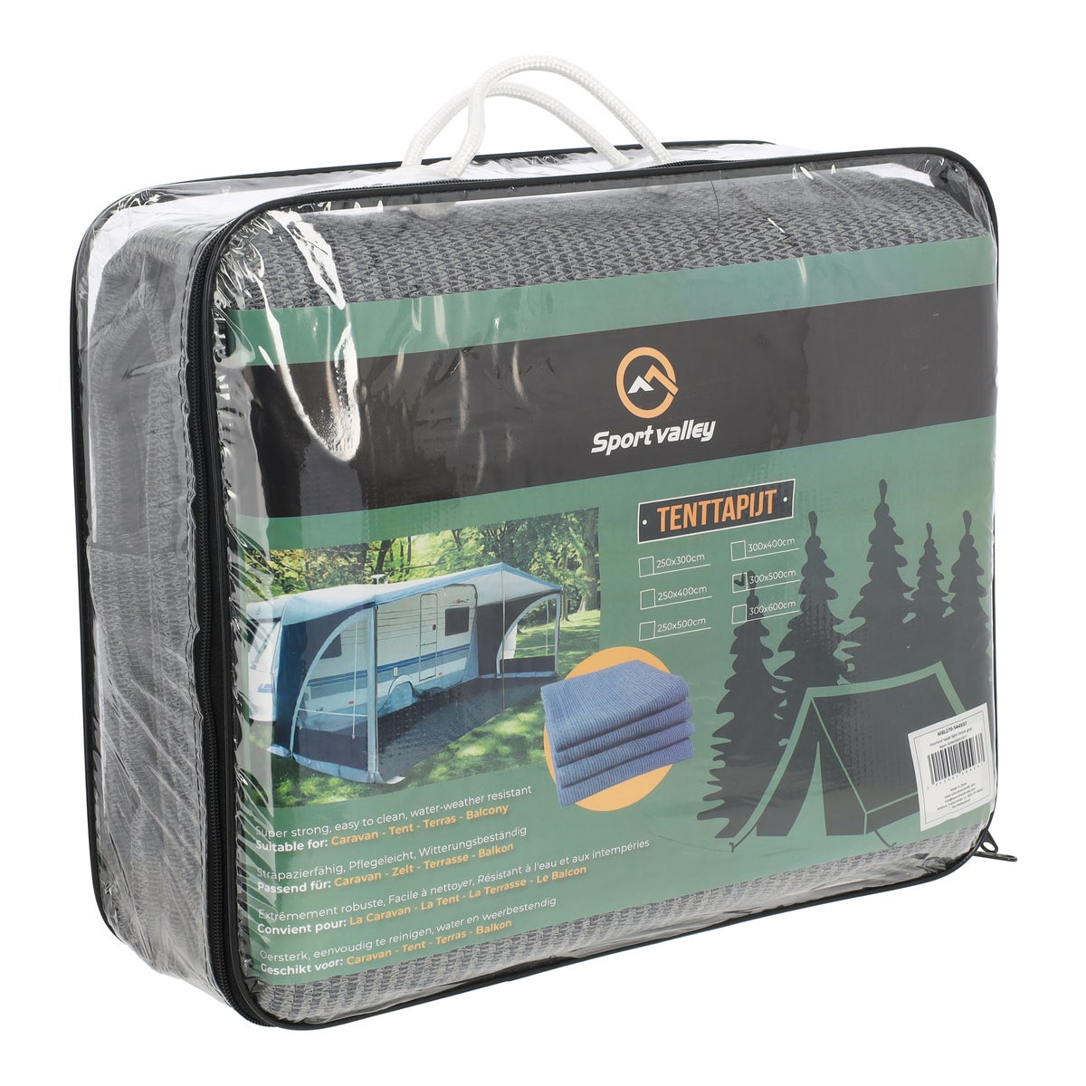 Voortent tapijt light 3 x 5 m grijs Voortent tapijt light 3 x 5 m grijs