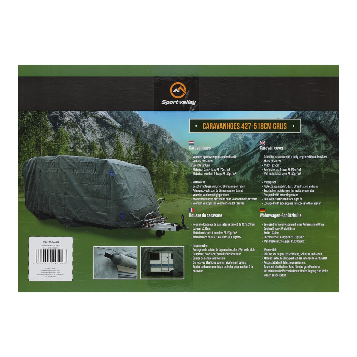 Caravanhoes 427-518 cm grijs Caravanhoes 427-518 cm grijs