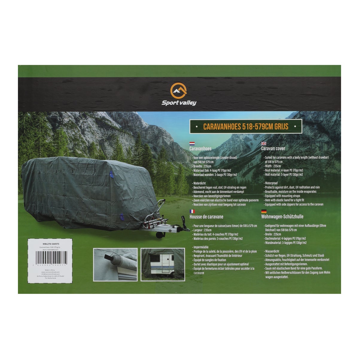 Caravanhoes 518-579 cm grijs Caravanhoes 518-579 cm grijs