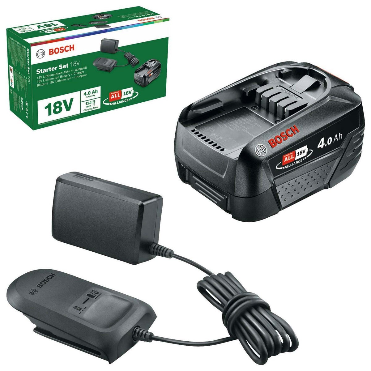 Startset Baretool lader met 18V 4,0Ah accu Bosch Startset Baretool lader met 18V 4,0Ah accu Bosch