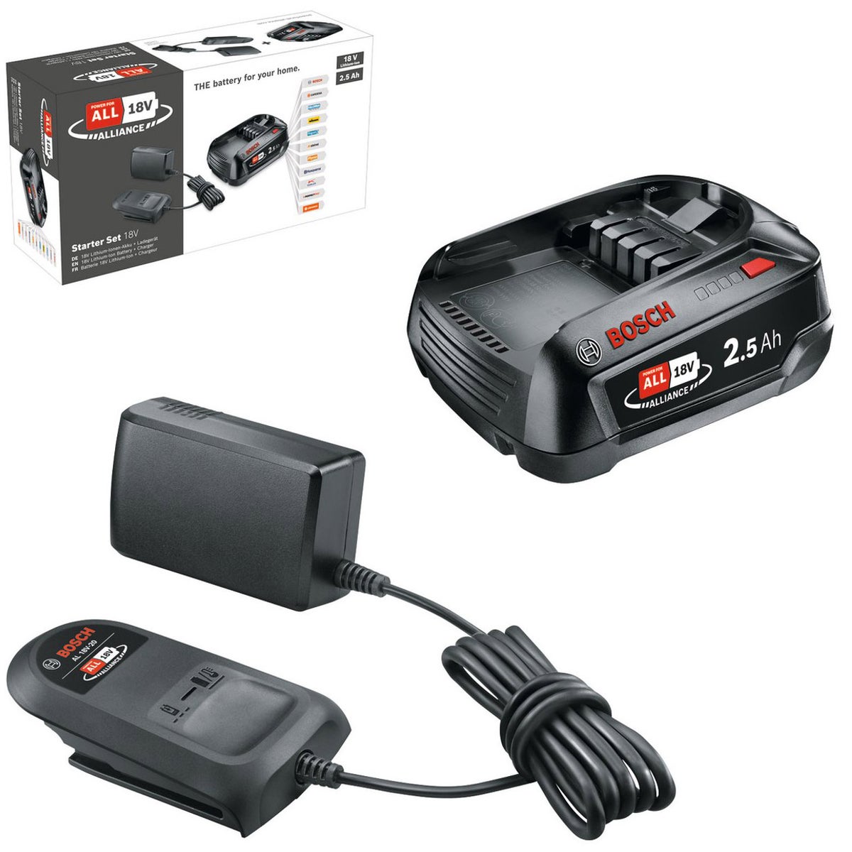 Startset Baretool lader met 18V 2,5Ah accu Bosch Startset Baretool lader met 18V 2,5Ah accu Bosch