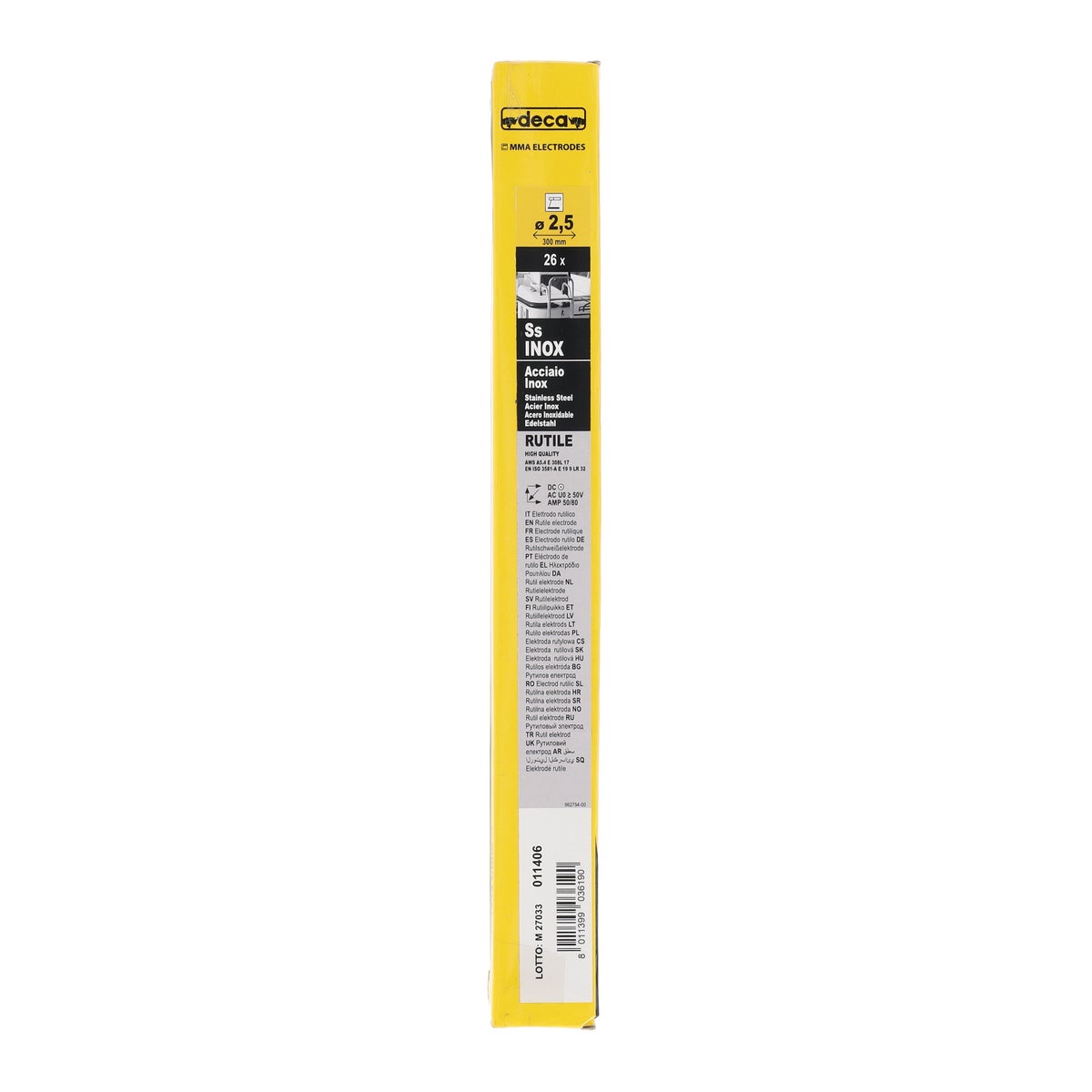 Laselektrode 2,5 mm RVS 26 stuks Deca Laselektrode 2,5 mm RVS 26 stuks Deca