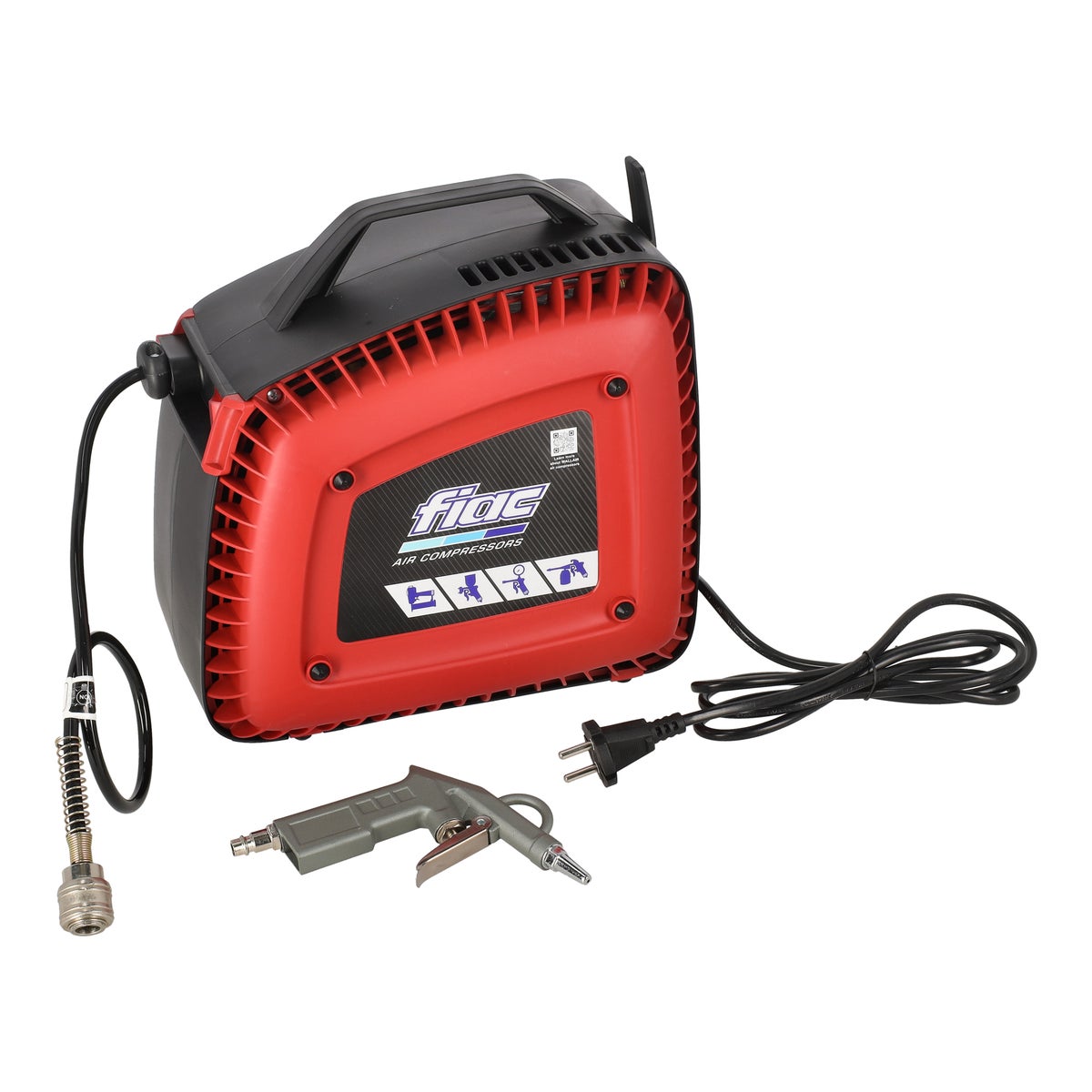 Compressor 1,5pk met slanghaspel 7m. Compressor 1,5pk met slanghaspel 7m.