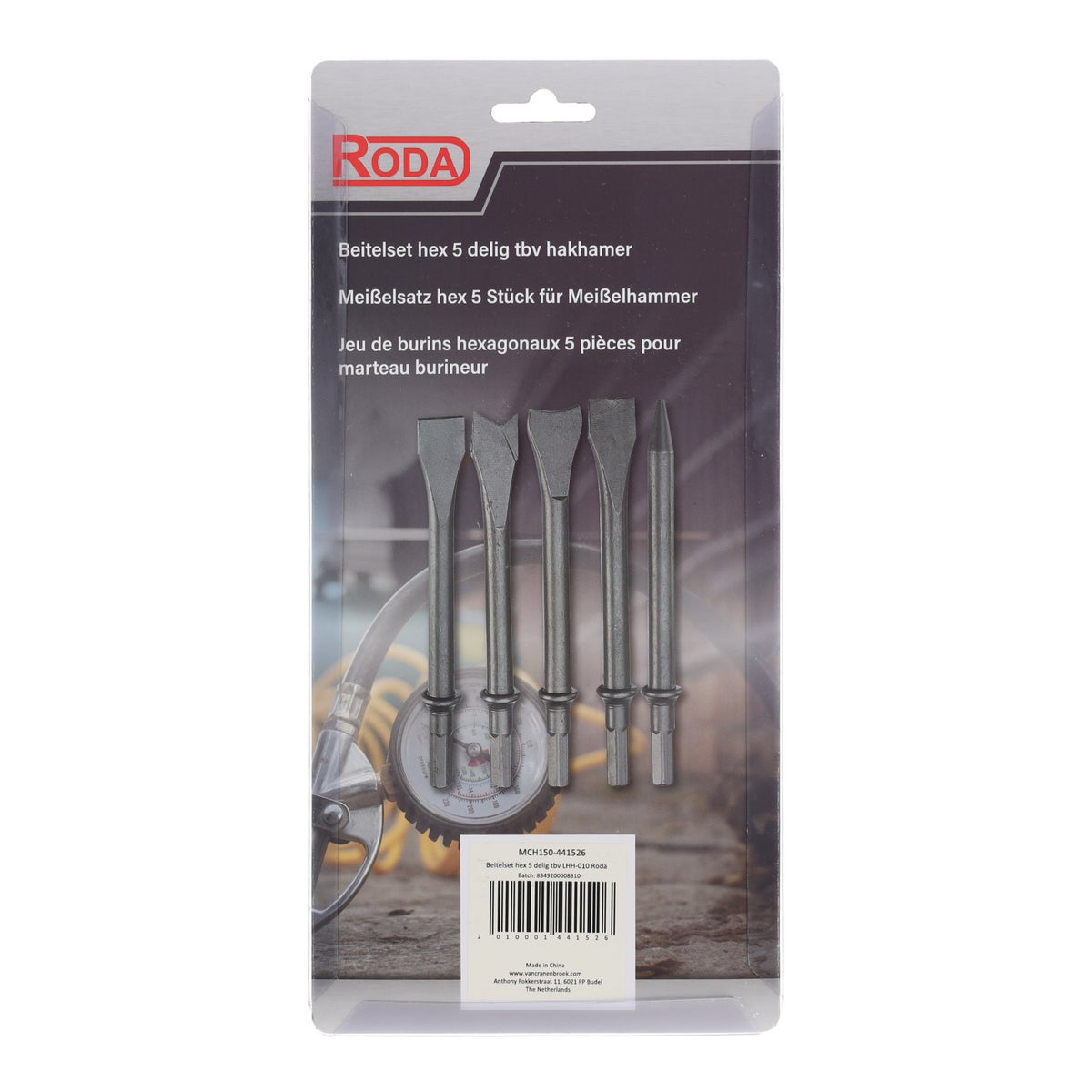 Beitelset hex 5-delig tbv LHH-010 Roda Beitelset hex 5-delig tbv LHH-010 Roda