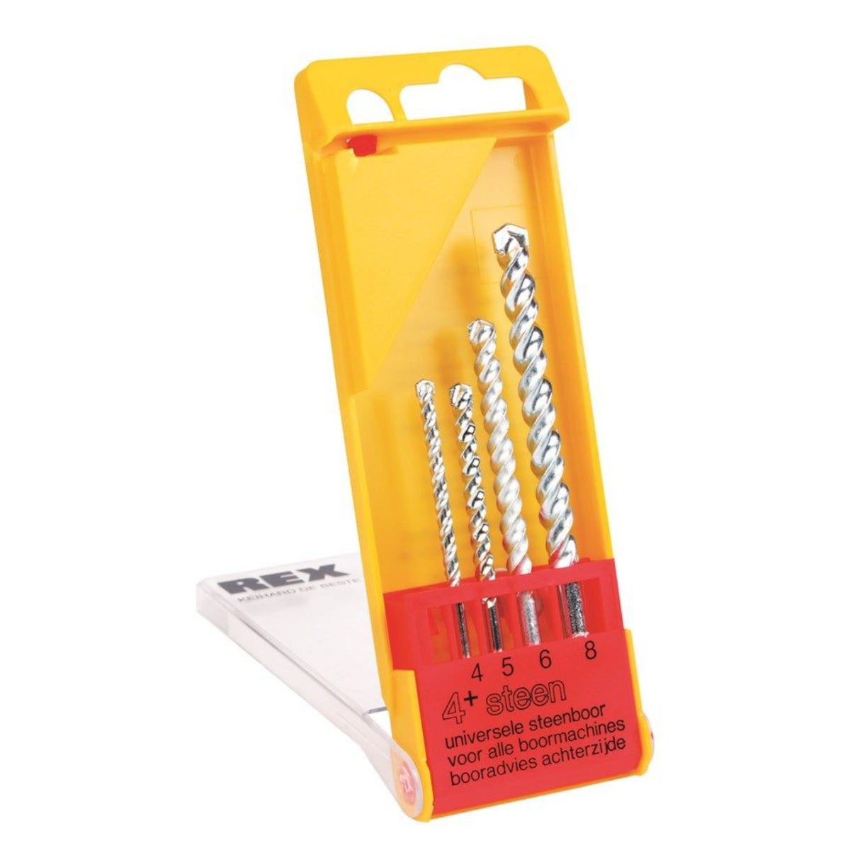 Steenboor 4-voudig universeel 4-delig cassette Rex Steenboor 4-voudig universeel 4-delig cassette Rex