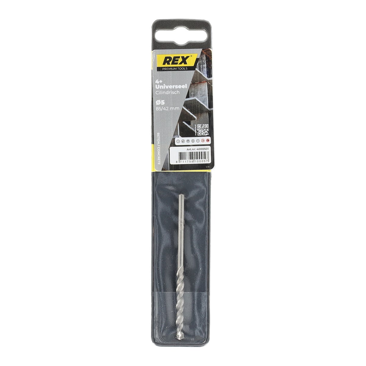 Steenboor 4-voudig universeel 5 mm Rex Steenboor 4-voudig universeel 5 mm Rex