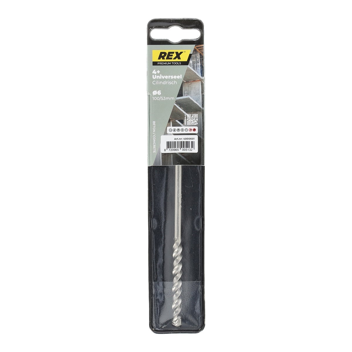 Steenboor 4-voudig universeel 6 mm Rex Steenboor 4-voudig universeel 6 mm Rex