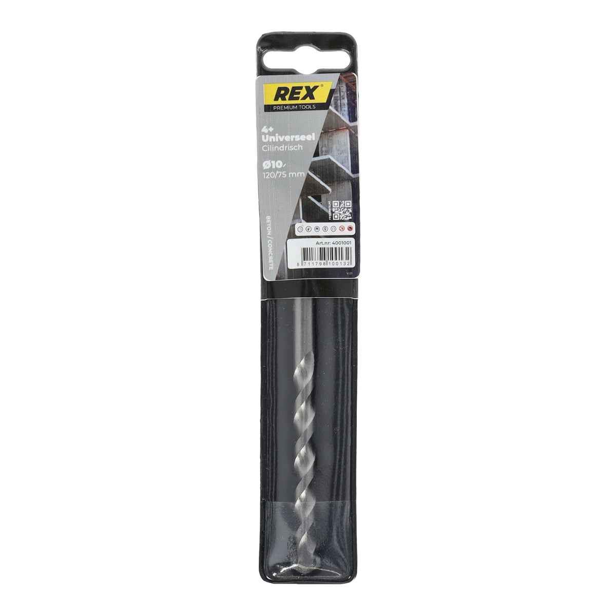 Steenboor 4-voudig universeel 10 mm Rex Steenboor 4-voudig universeel 10 mm Rex