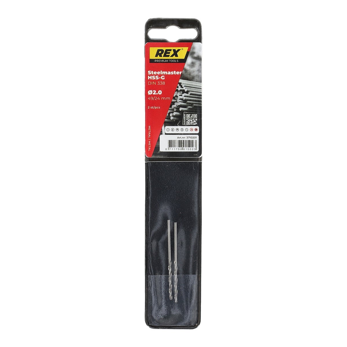 Metaalboor steelmaster-HSS 2.0 mm Rex 2 stuks Metaalboor steelmaster-HSS 2.0 mm Rex 2 stuks
