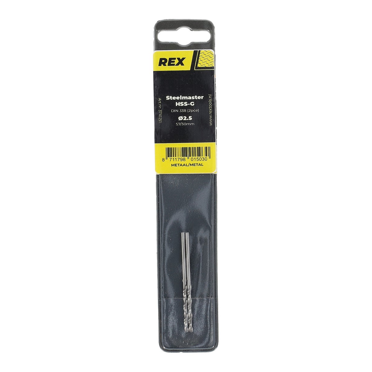 Metaalboor steelmaster-HSS 2.5 mm Rex 2 stuks Metaalboor steelmaster-HSS 2.5 mm Rex 2 stuks
