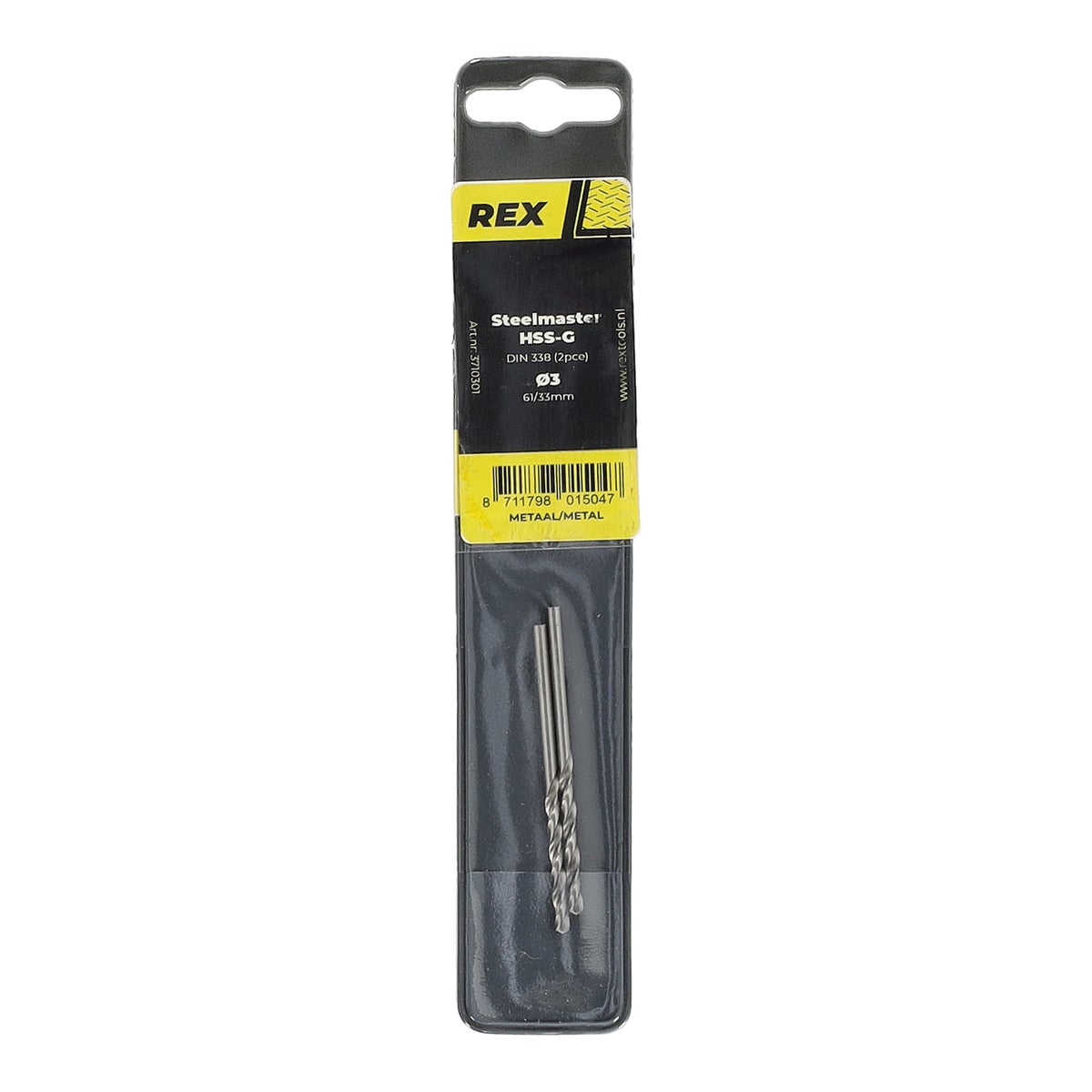 Metaalboor steelmaster-HSS 3.0 mm Rex 2 stuks Metaalboor steelmaster-HSS 3.0 mm Rex 2 stuks
