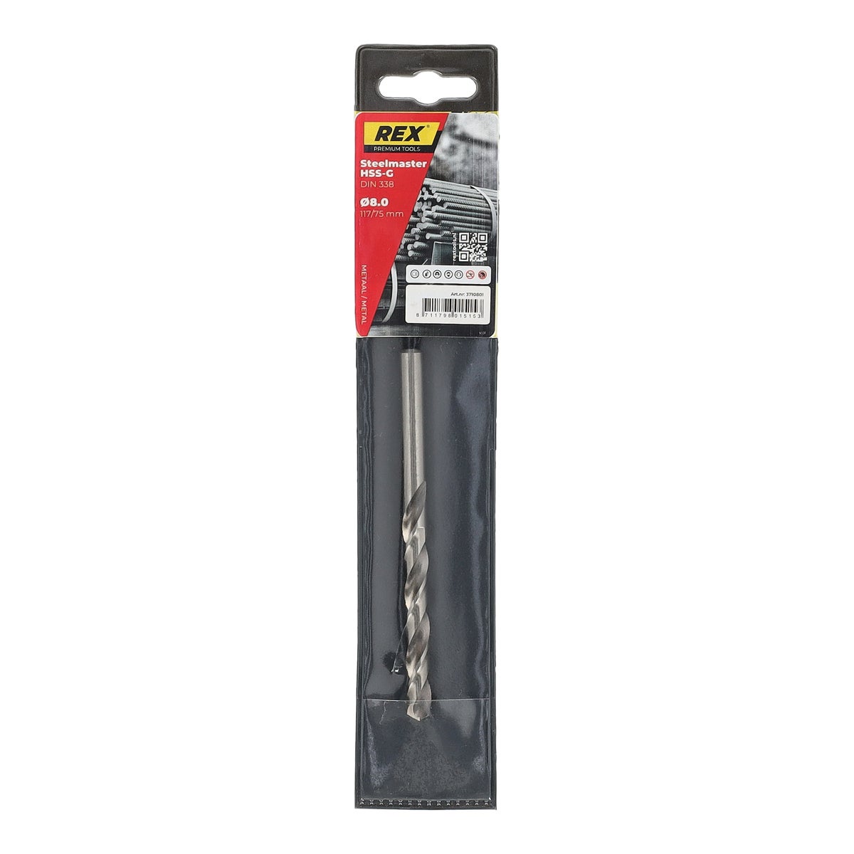 Metaalboor steelmaster-HSS 8.0 mm Rex Metaalboor steelmaster-HSS 8.0 mm Rex