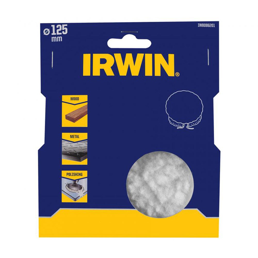Polijstschijf synthetische lamsvacht Ø125mm Irwin Polijstschijf synthetische lamsvacht Ø125mm Irwin