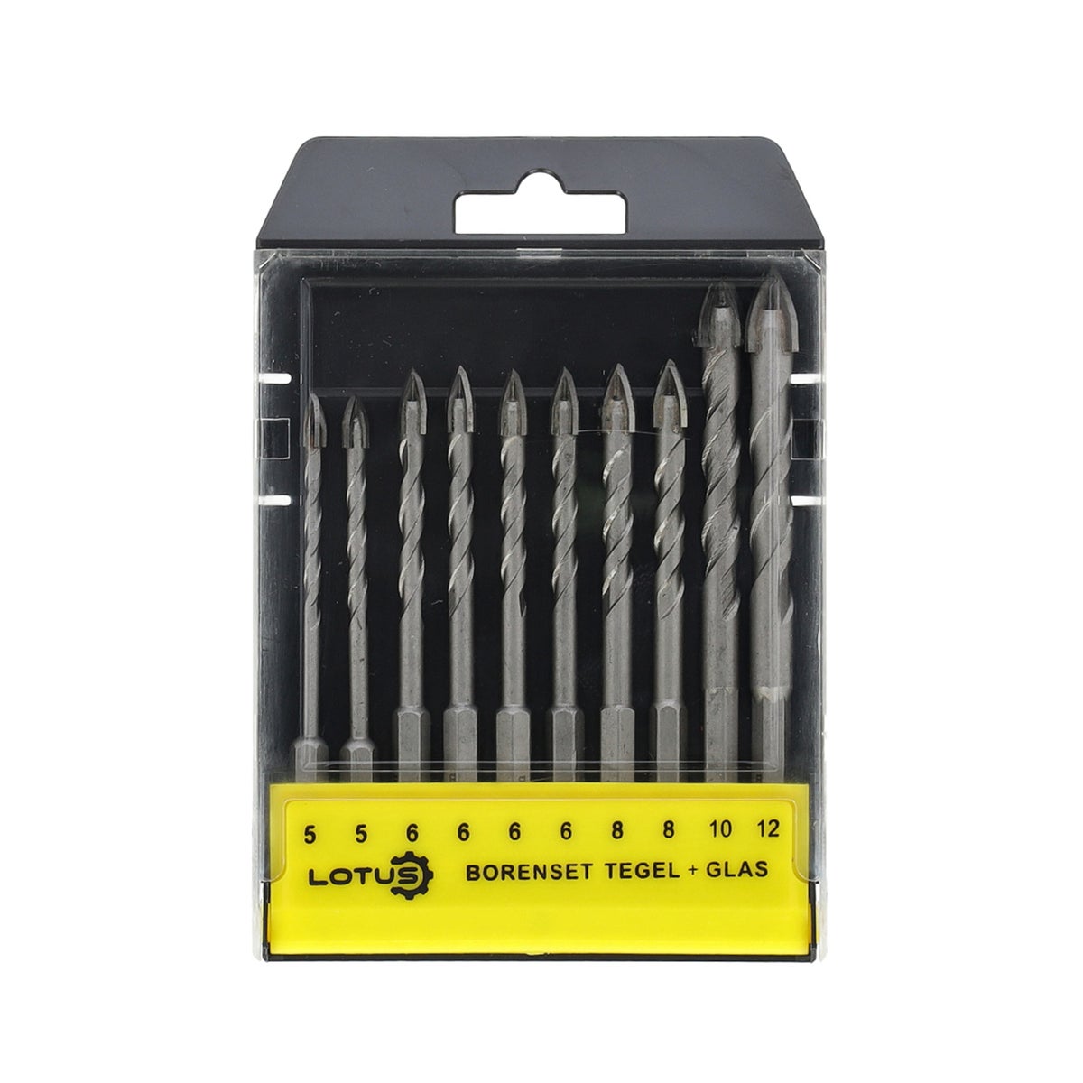 Borenset tegel en glas 10-delig Lotus Borenset tegel en glas 10-delig Lotus