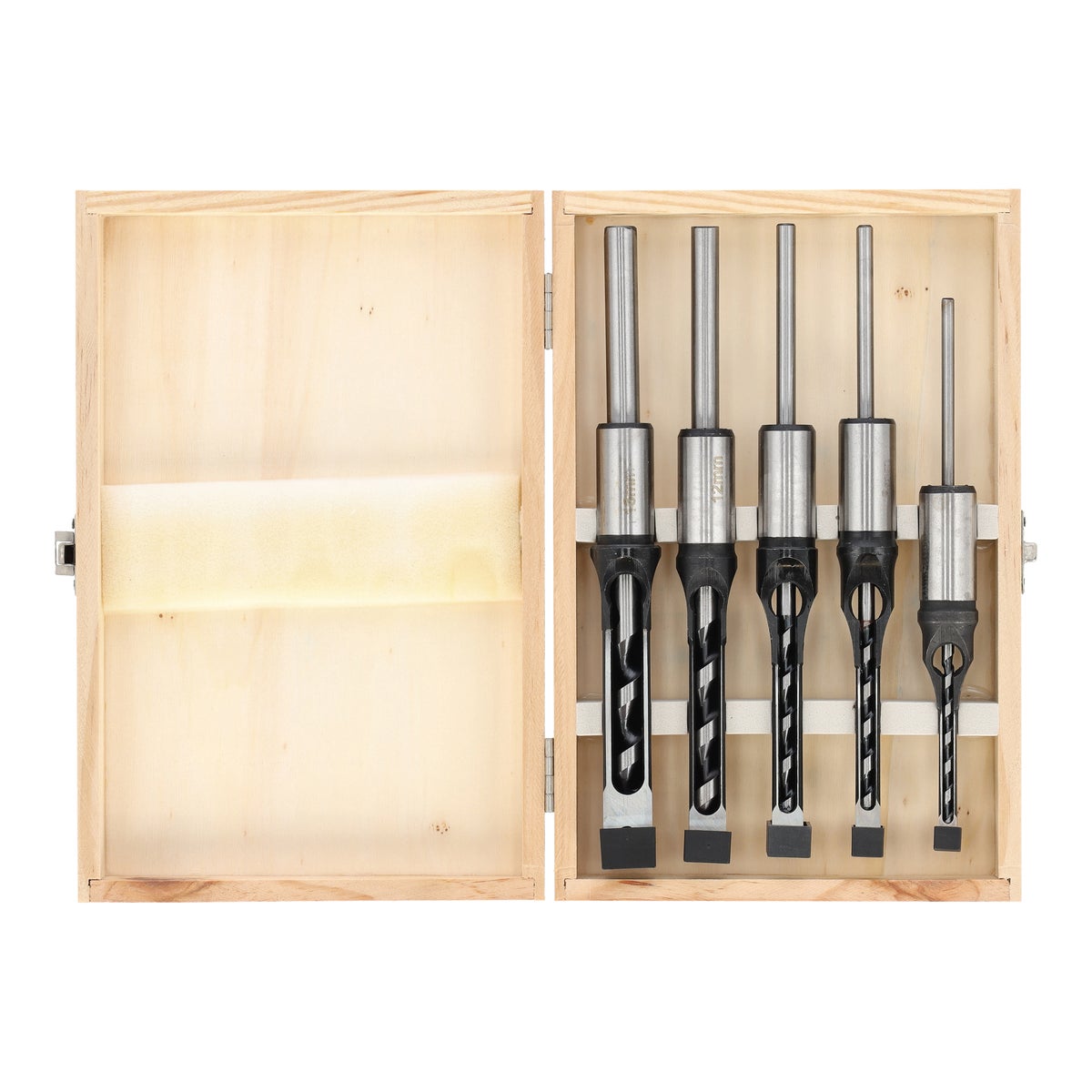 Borenset vierkante gaten 5-delig met koffer lotus Borenset vierkante gaten 5-delig met koffer lotus