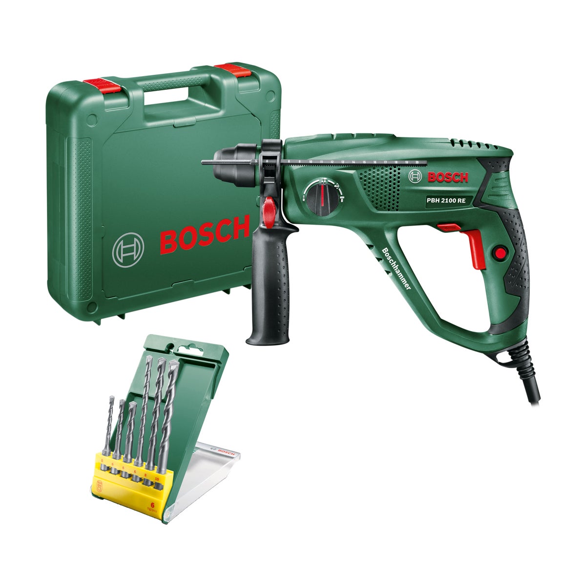 Boorhamer PBH2100re met 6 SDS-boren Bosch Boorhamer PBH2100re met 6 SDS-boren Bosch