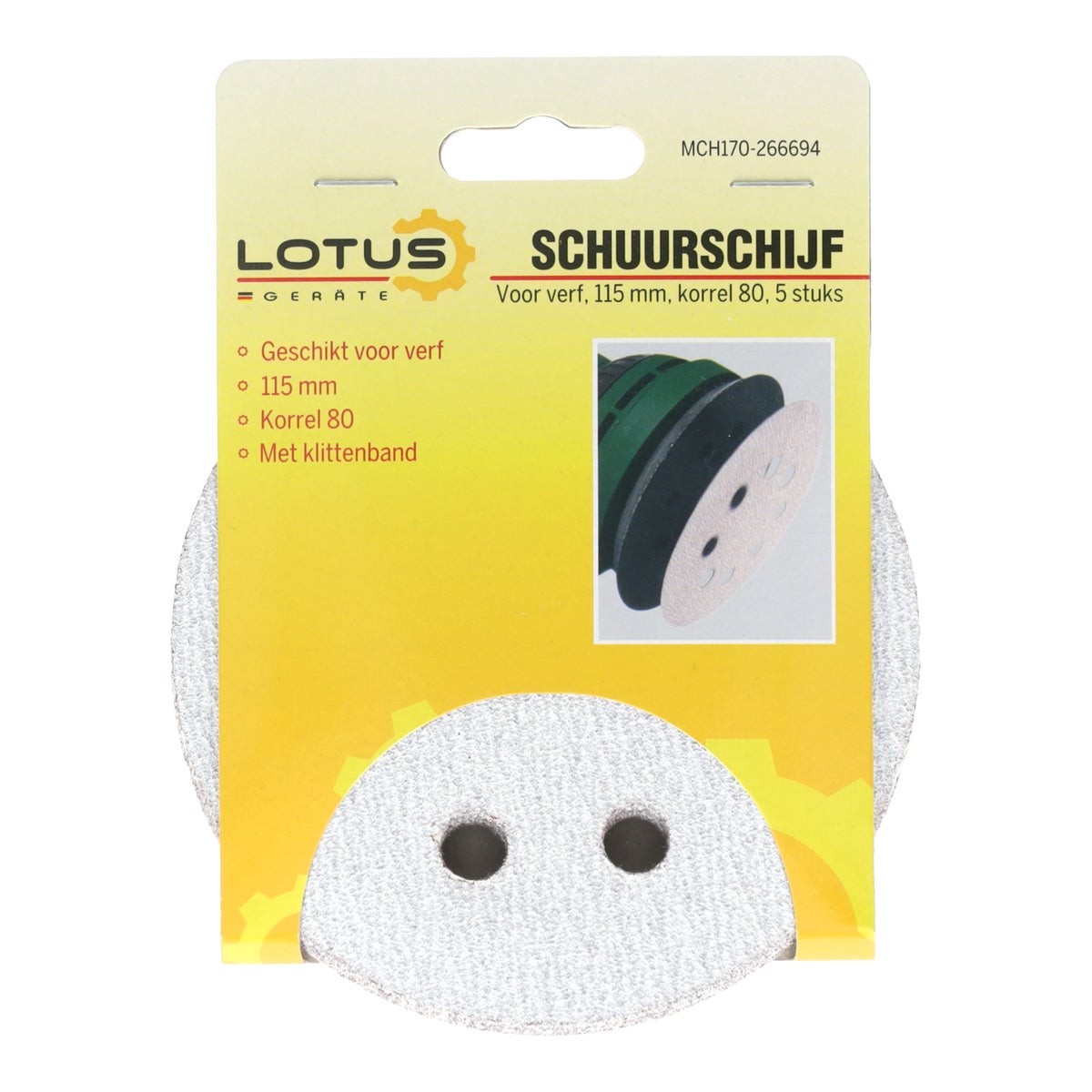 Schuurschijf verf Ø115 mm K80 5 stuks Schuurschijf verf Ø115 mm K80 5 stuks
