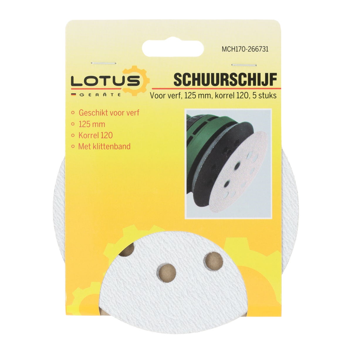 Schuurschijf verf Ø125 mm K120 5 stuks Schuurschijf verf Ø125 mm K120 5 stuks