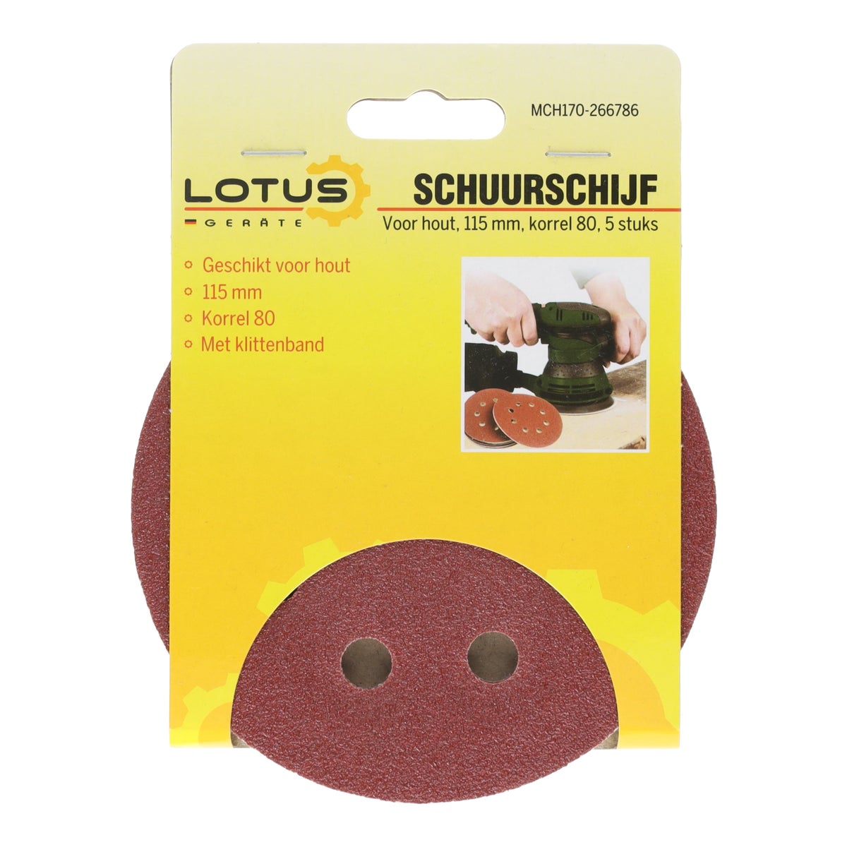 Schuurschijf hout Ø115 mm K80 5 stuks Schuurschijf hout Ø115 mm K80 5 stuks