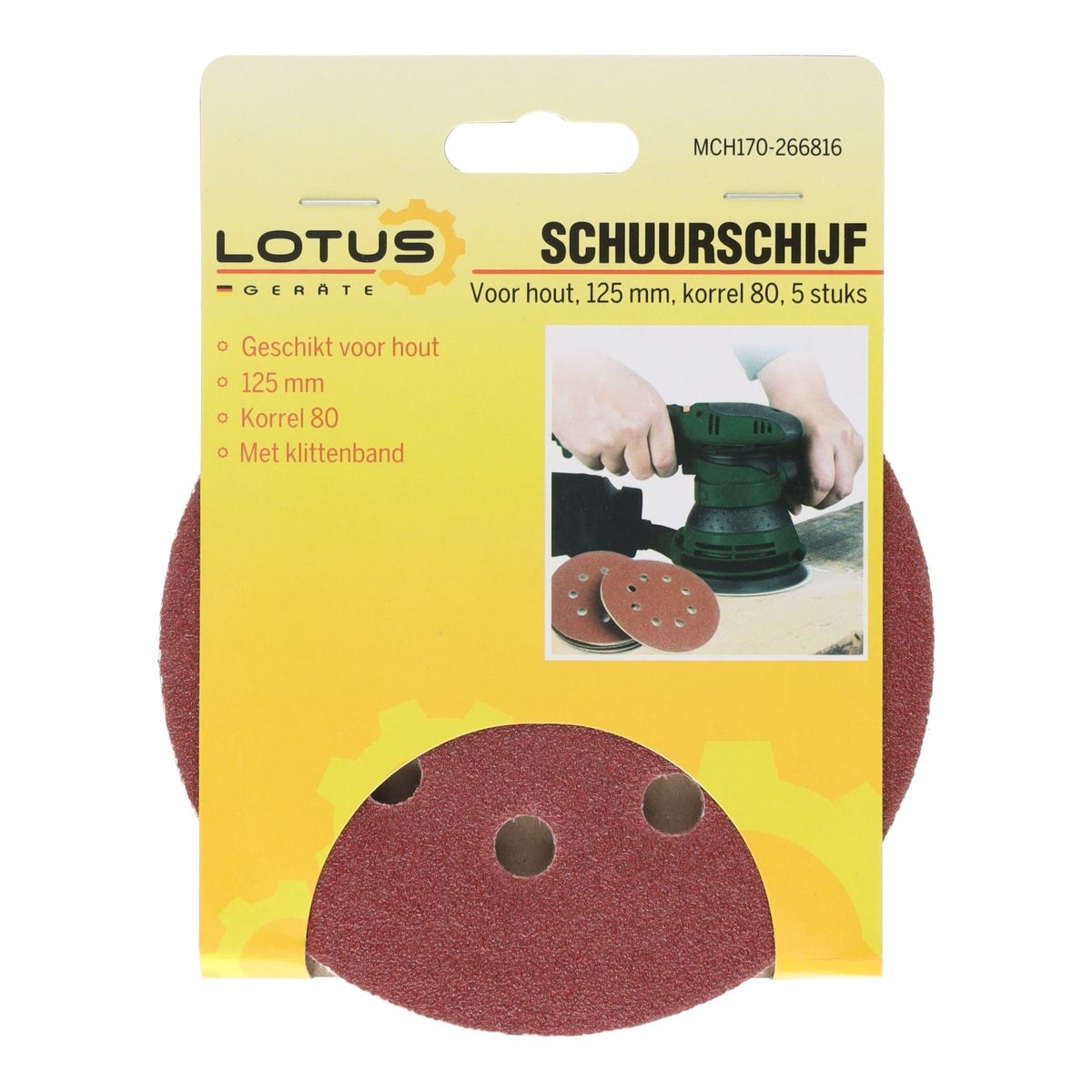 Schuurschijf hout Ø125 mm K80 5 stuks Schuurschijf hout Ø125 mm K80 5 stuks