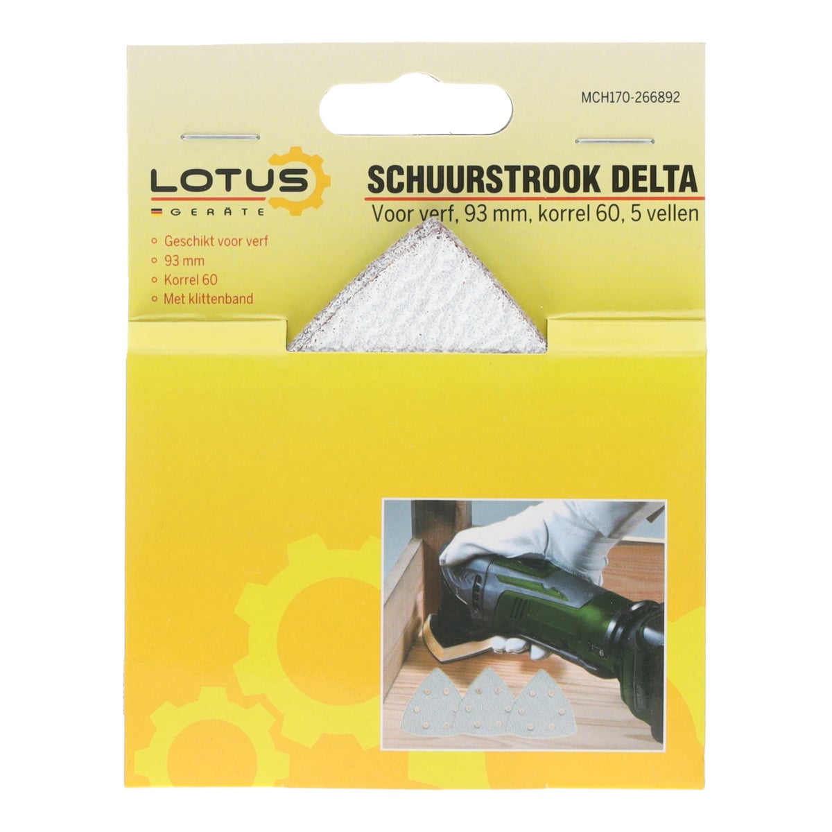Schuurstrook delta verf 93 mm K60 5 stuks Schuurstrook delta verf 93 mm K60 5 stuks
