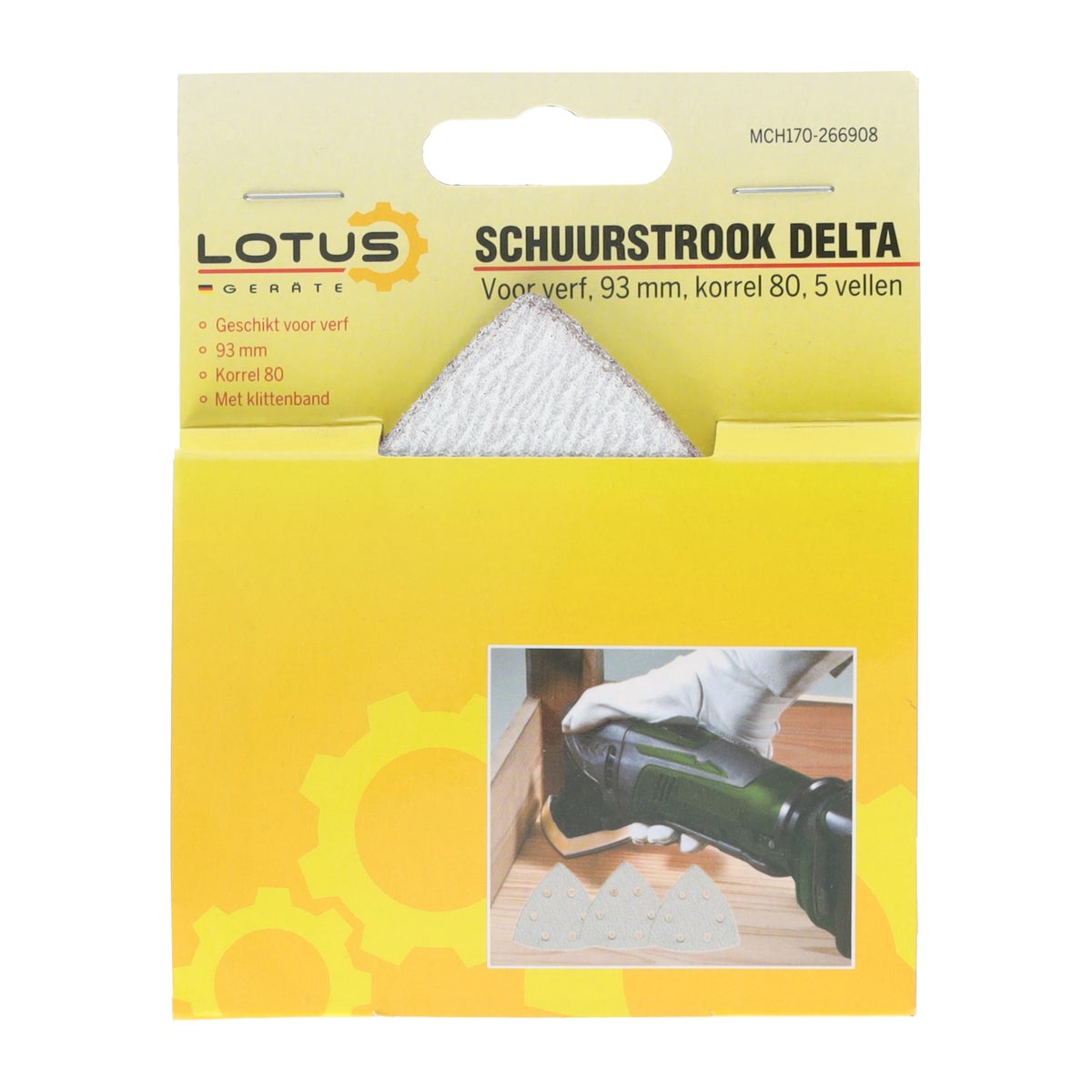Schuurstrook delta verf 93 mm K80 5 stuks Schuurstrook delta verf 93 mm K80 5 stuks