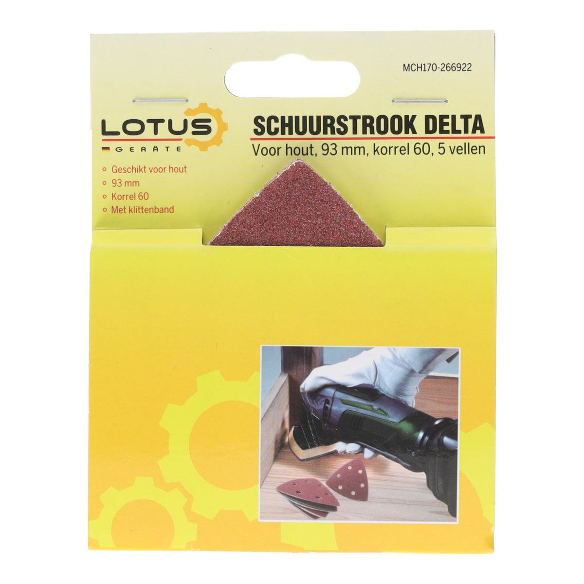 Schuurstrook delta hout 93 mm K60 5 stuks Schuurstrook delta hout 93 mm K60 5 stuks