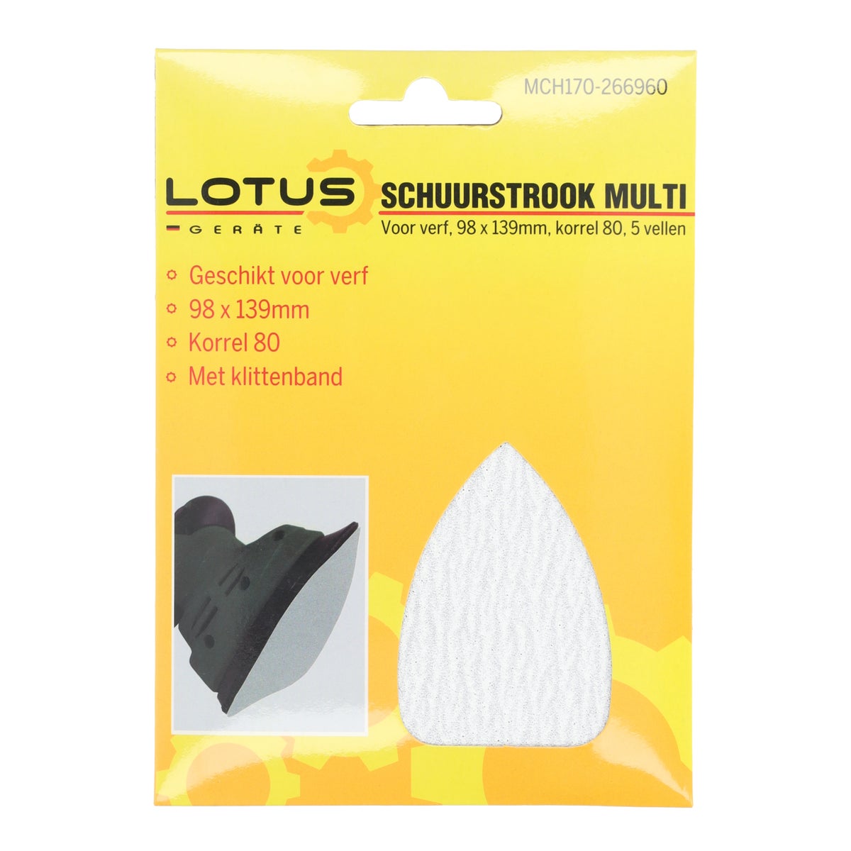 Schuurstrook multi verf 98 x 139 mm K80 5 stuks Schuurstrook multi verf 98 x 139 mm K80 5 stuks