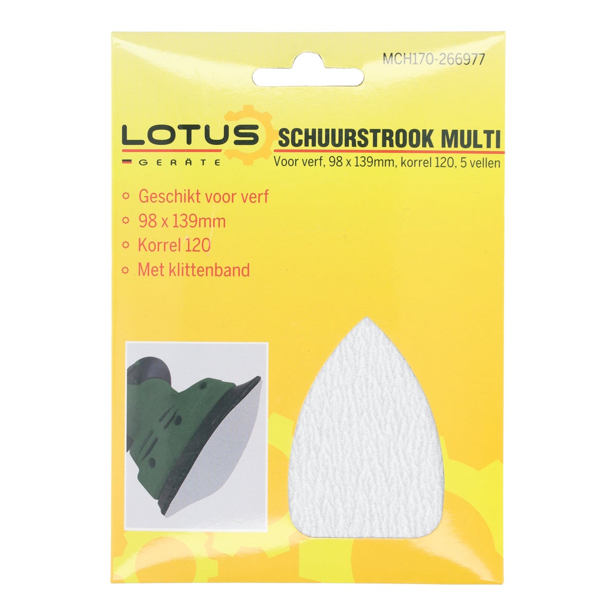 Schuurstrook multi verf 98 x 139 mm K120 5 stuks Schuurstrook multi verf 98 x 139 mm K120 5 stuks