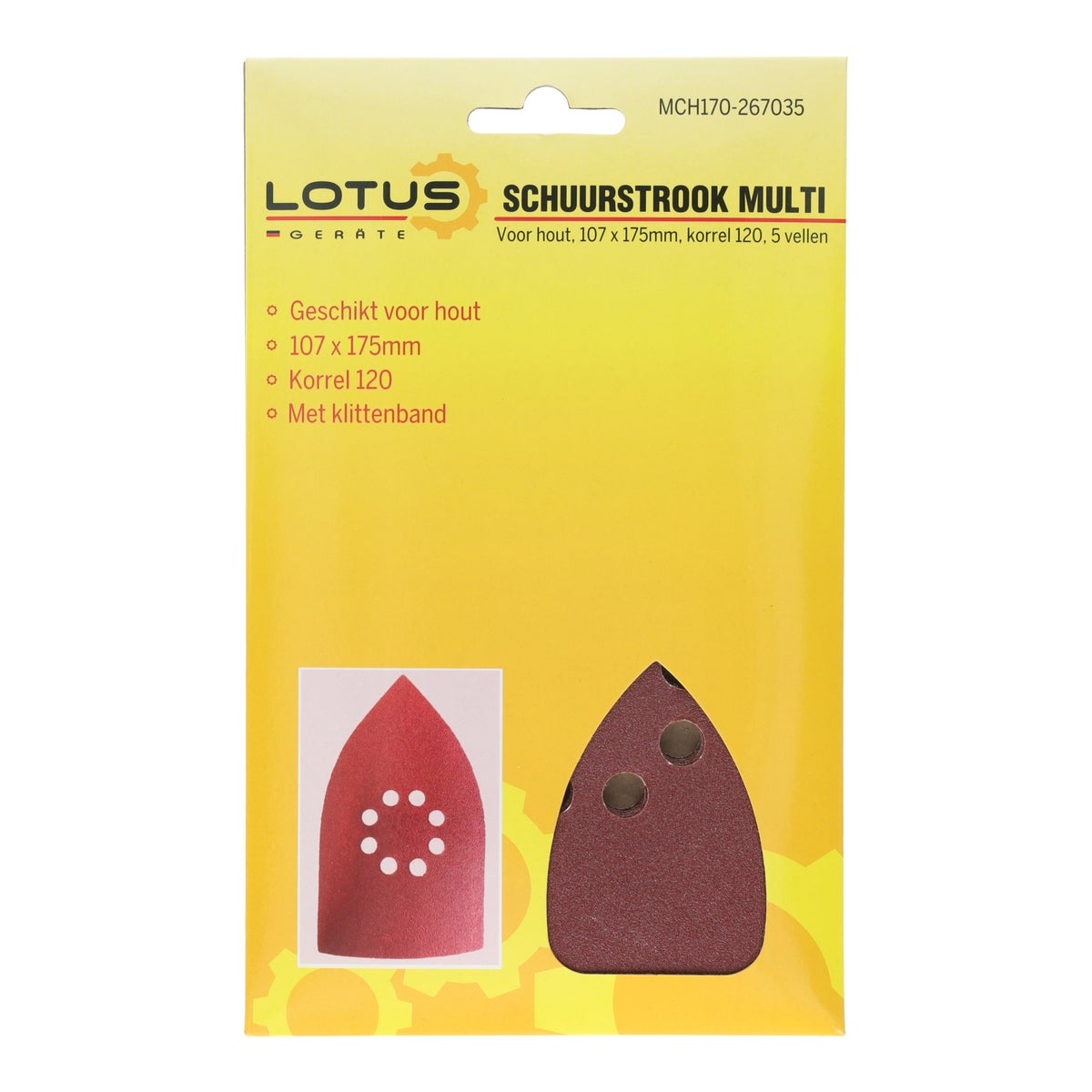 Schuurstrook multi hout 107 x 175 mm K120 5 stuks Schuurstrook multi hout 107 x 175 mm K120 5 stuks