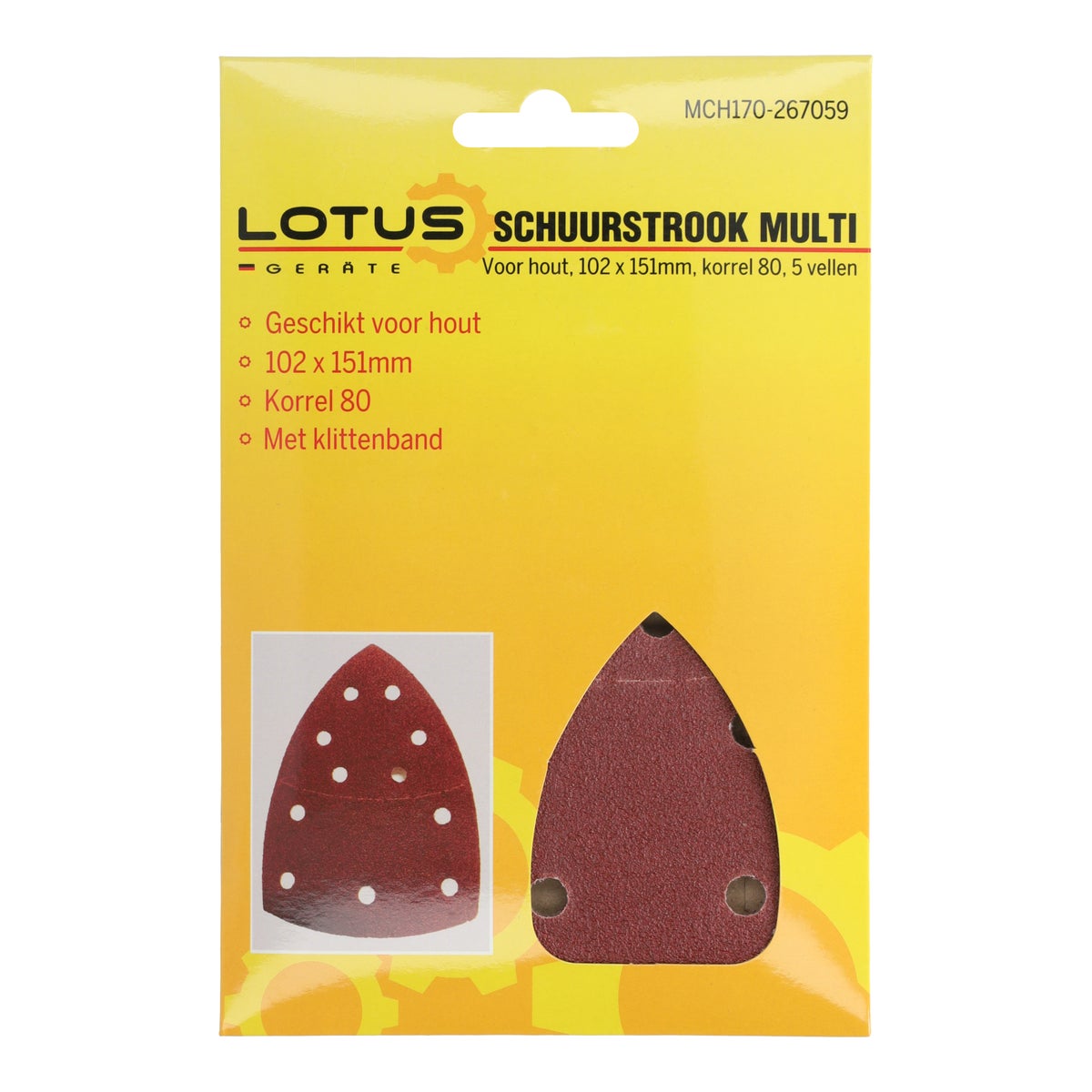Schuurstrook multi hout 102 x 151 mm K80 5 stuks Schuurstrook multi hout 102 x 151 mm K80 5 stuks