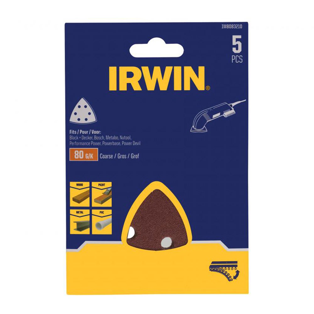 Schuurstrook delta K80 5 stuks Irwin Schuurstrook delta K80 5 stuks Irwin