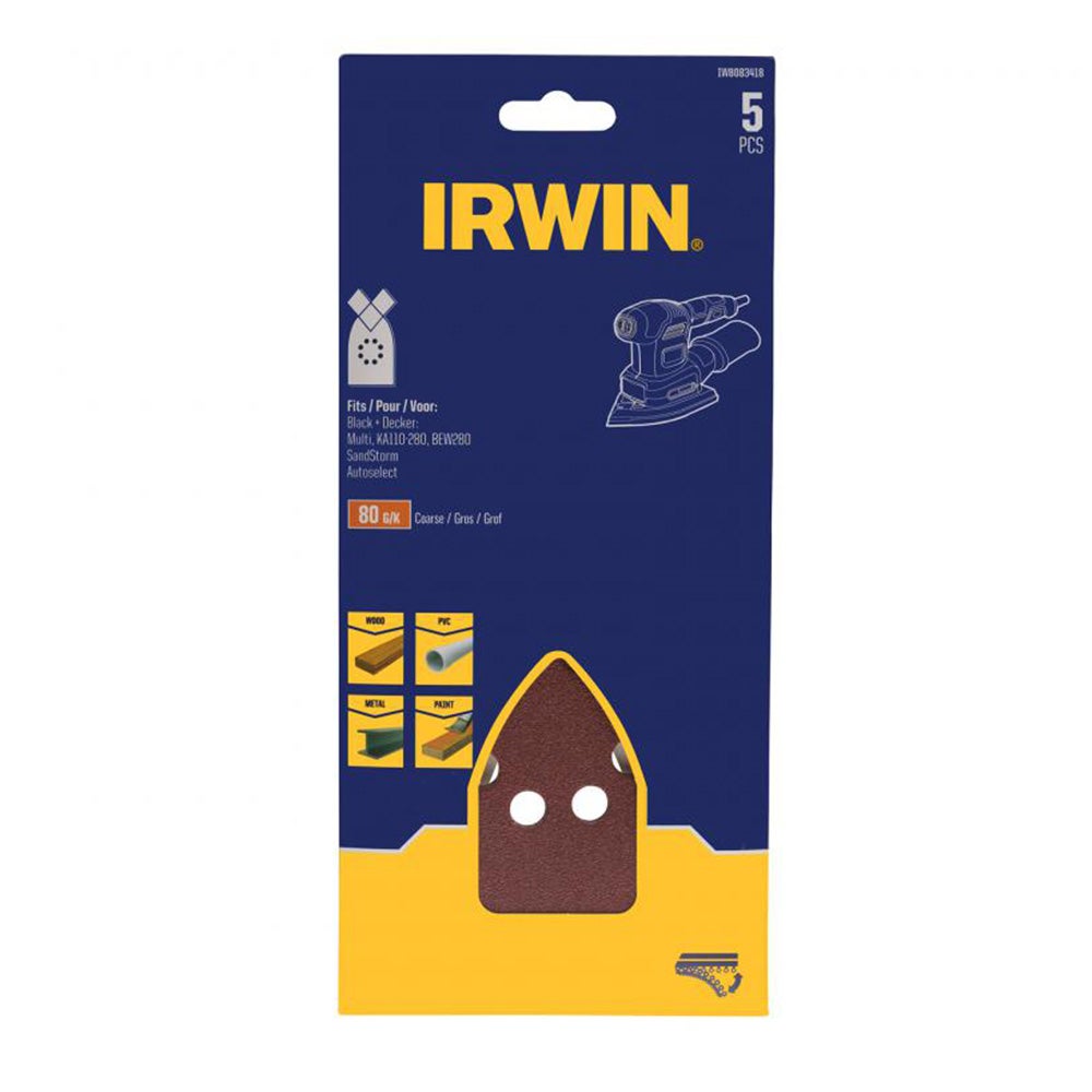 Schuurstrook 170 x 100 mm K80 5st. Irwin Schuurstrook 170 x 100 mm K80 5st. Irwin