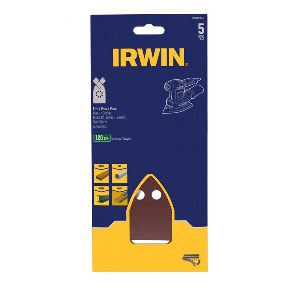 Schuurstrook 170 x 100 mm K120 5 stuks Irwin Schuurstrook 170 x 100 mm K120 5 stuks Irwin
