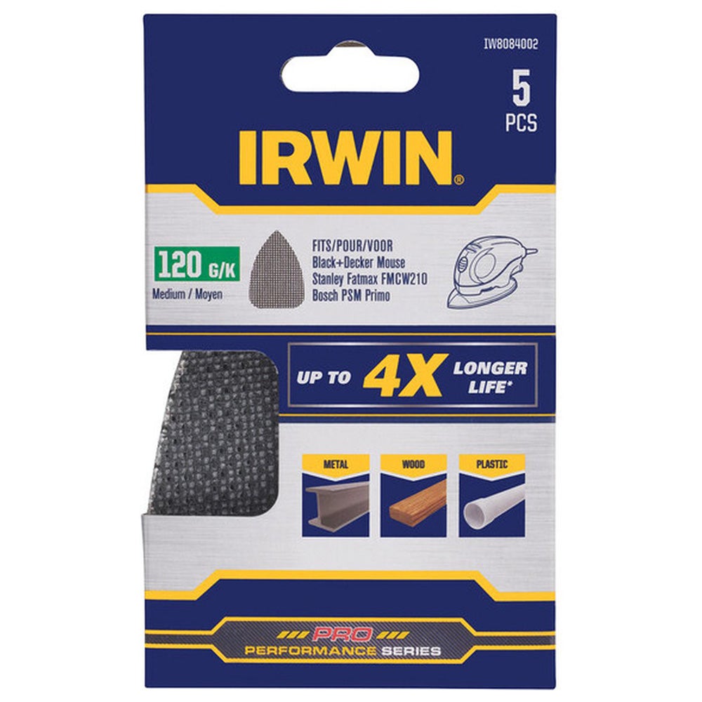 Schuurgaas handpalm K120 5 stuks Irwin Schuurgaas handpalm K120 5 stuks Irwin