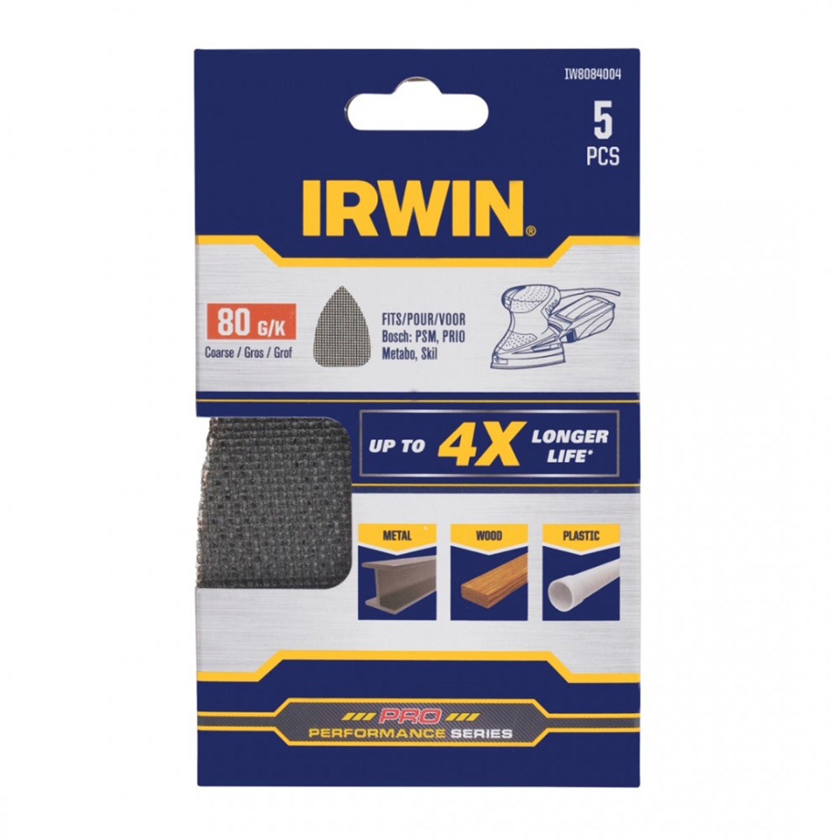 Schuurgaas 105 x 150 K80 5 stuks Irwin Schuurgaas 105 x 150 K80 5 stuks Irwin