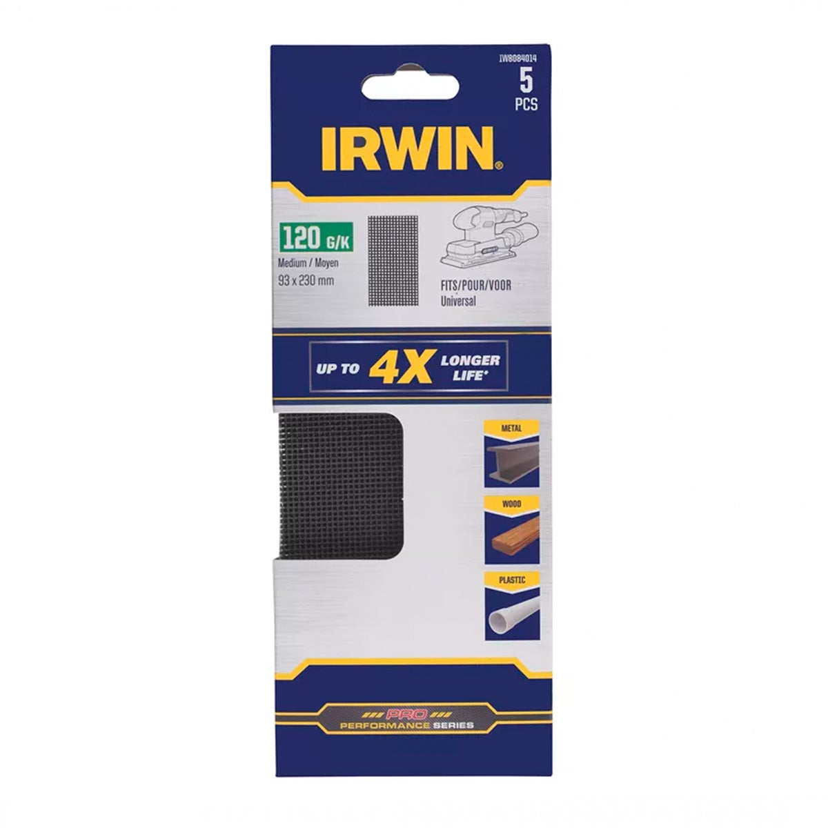 Schuurgaas 230 x 93 K120 5 stuks Irwin Schuurgaas 230 x 93 K120 5 stuks Irwin