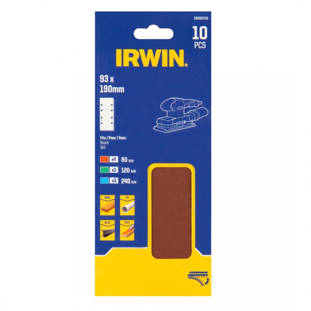Schuurstrook 190 x 93 mm 10 stuks Irwin Schuurstrook 190 x 93 mm 10 stuks Irwin