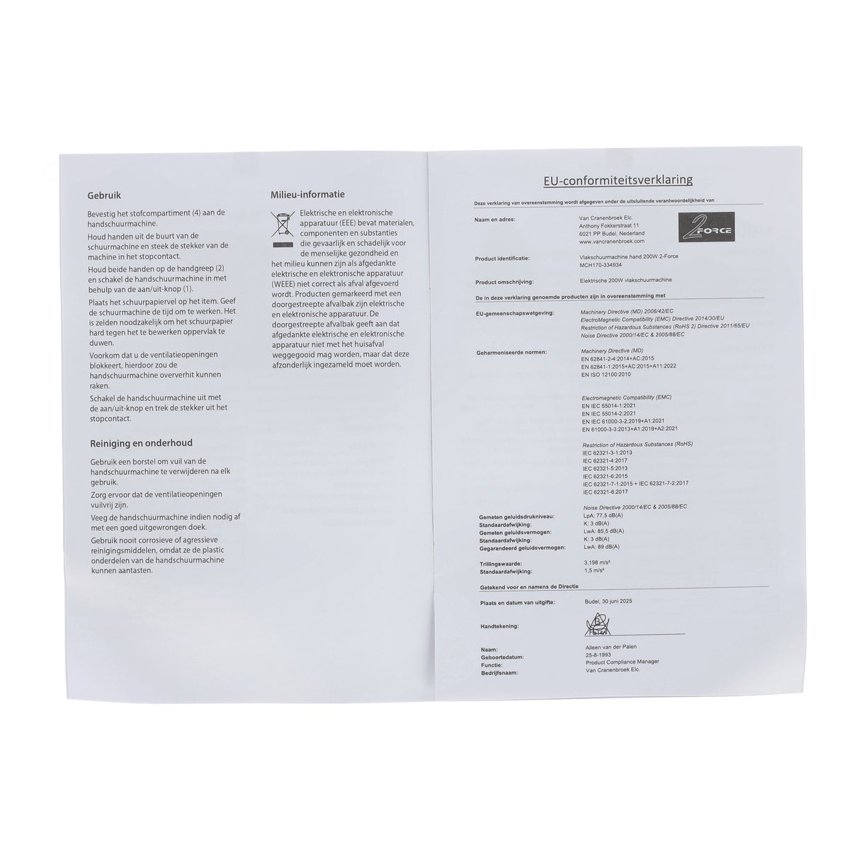 Vlakschuurmachine hand 200W 2-Force Vlakschuurmachine hand 200W 2-Force