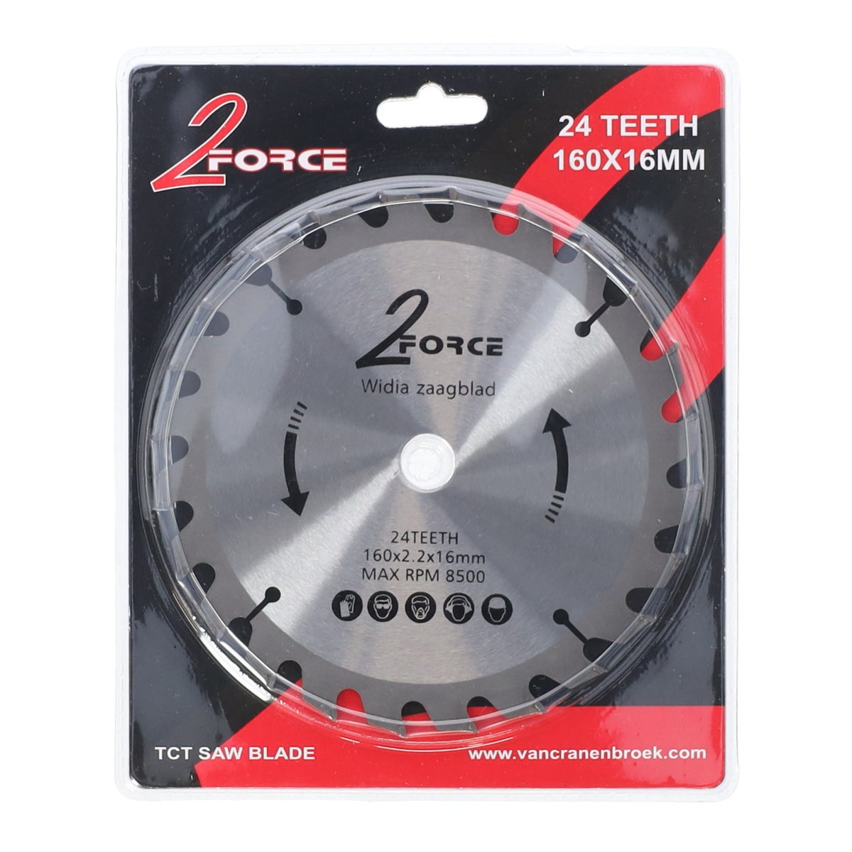 Zaagblad Ø160 mm 16as 24T 2-Force Zaagblad Ø160 mm 16as 24T 2-Force