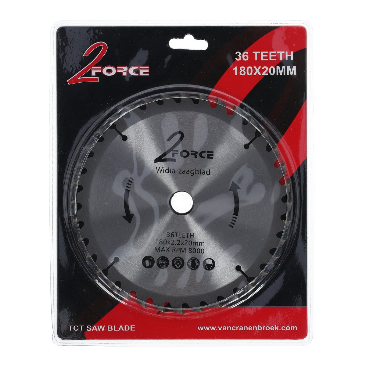 Zaagblad 180 mm 20as 36T 2-force Zaagblad 180 mm 20as 36T 2-force