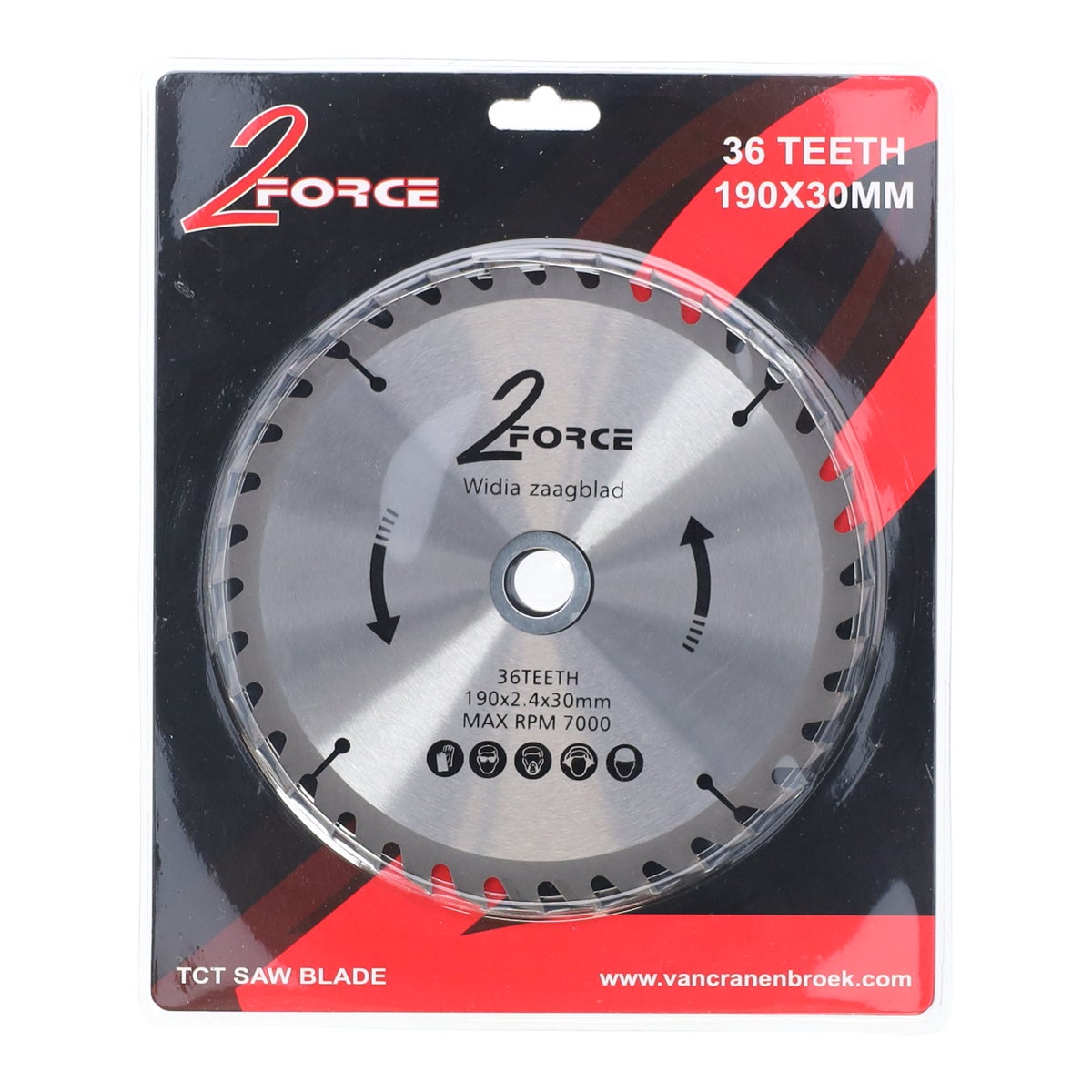 Zaagblad Ø190 mm 30as 36T 2-Force Zaagblad Ø190 mm 30as 36T 2-Force