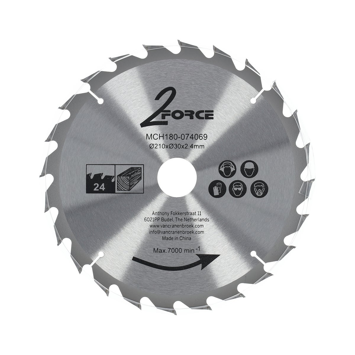 Zaagblad 210 mm 30as 24T 2-force Zaagblad 210 mm 30as 24T 2-force